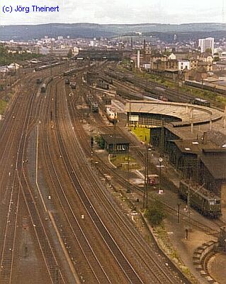 Blick auf Bw und Hbf (1974)