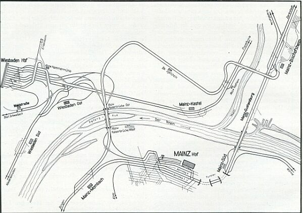 Eisenbahnnetz im Raum Wiesbaden/Mainz ...