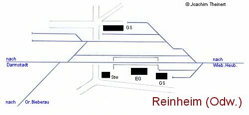 Gleisplan des Bf. Reinheim (Odw.) 2001
